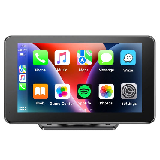 Carplay Screen for Car, 7" Wireless Portable Carplay Compatible , GPS Navigation, Mirror Link, Voice Control, AUX/FM